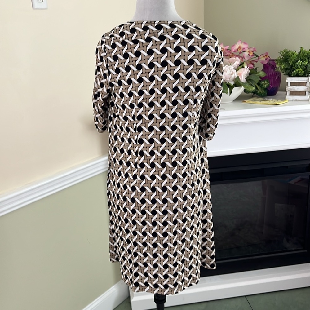 Perceptions Black Overlay Geometric Patterned Car… - image 6